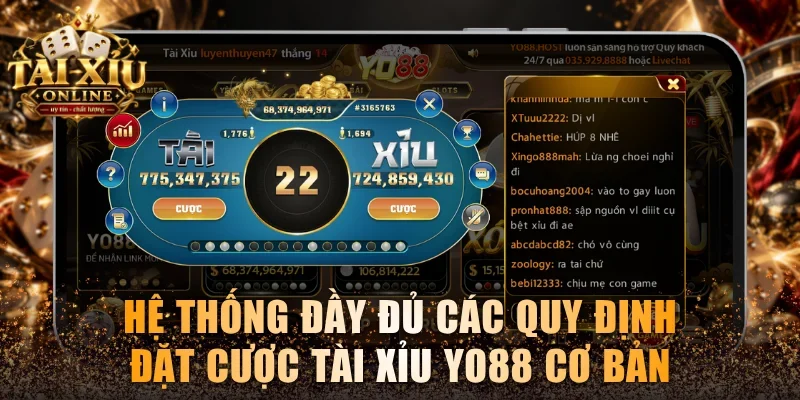 Tài Xỉu Yo88 - Kinh Nghiệm Chơi Hay & Mẹo Bắt Cầu Chuẩn 2026 2 Hệ thống đầy đủ các quy định đặt cược Tài Xỉu YO88 cơ bản